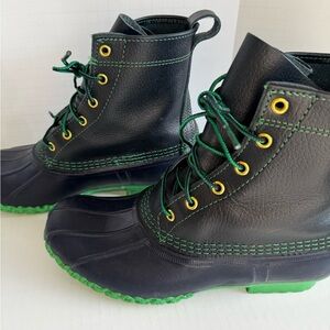 L.L. Bean Duck Boot, Navy and Green,sz 10